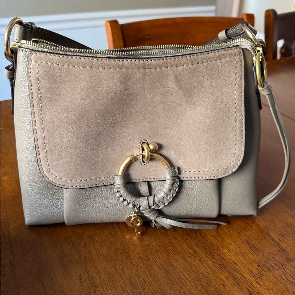 See by Chloé Joan Leather Small Hobo Bag – Motto Grey - NWOT
